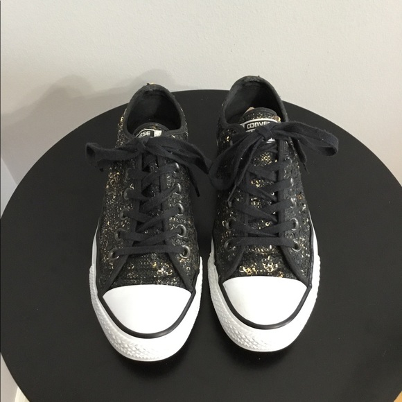 Converse Shoes - Converse All Star Black/Gold Sequins Sneakers